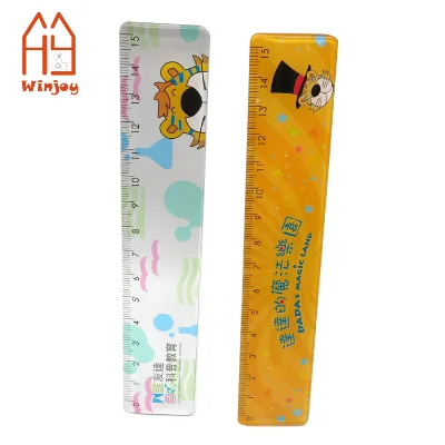 UV printing 15cm/6inch standard plastic ruler, full logo printing straight student ruler, kid drawing tool rule back to school