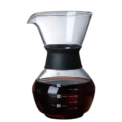300ml 600ml Pour Over Glass Coffeemaker Hand Drip Coffee Sharing Pot