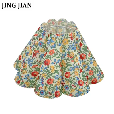 Retro Vintage Flower Fabric Table Lamp Shade Household Home Decoration Hanging Lamp Painted Lampshade