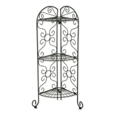 3-story Black Metal Plant Stand Garden Shelf Suitable for Large Flower Pot Rack Display Stand Indoor and Outdoor Flower Stand