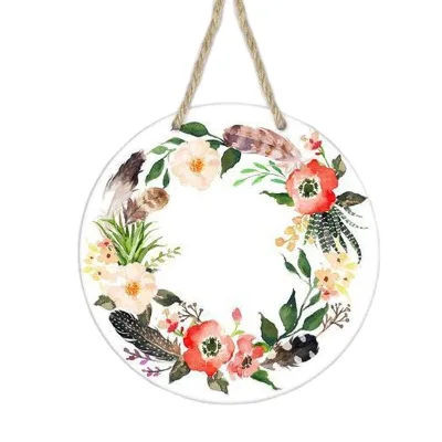 Personalized 5mm MDF 10inch Door Hanger Sublimation Door Hanger Blank Round Shape Single Side MDF Door Hanger