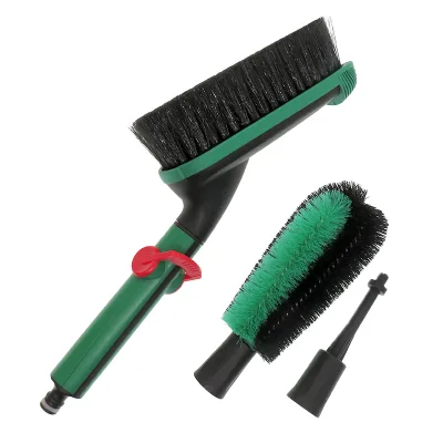 Portable 3pcs Water Feed Car Wash Brushes Set Vehicle Cleaning Brushes Nozzle Car Cleaning Tools for Car Care Automotive Washing