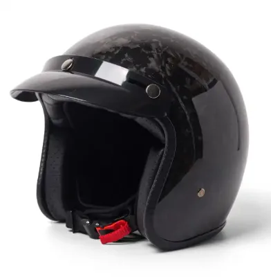 Impact Resistant Carbon Fiber Half Face Motorcycle Helmet Shell, High Strength Injection Molded for Motorbike Safety Protection