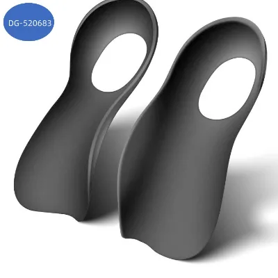 BDE Orthotic Insole Comfortable Arch Support 1/2 Heel Cup Flat Feet Plantar Fasciitis Relief TPR Arch Massage Black Gray White
