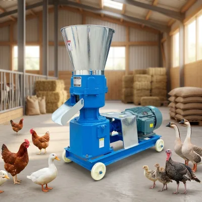 Durable Steel & Cast Iron Automatic Electric Powered Feed Pellet Machine with 120-150kg/h Capacity for Farm Use