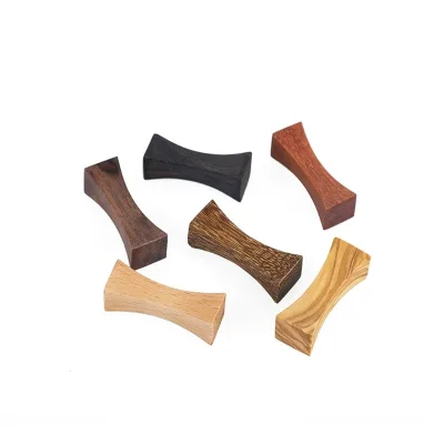 BAMBUS Chic Wooden Chopstick Rest - Solid Hardwood Spoon Holder with Curved Bow-Tie Shape Walnut Ebony Rosewood Pillow