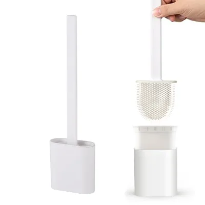 Wall Mounted Silicone Toilet Brush With Holder