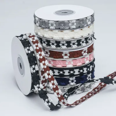 1cm Colorful Velvet Ribbon with Small Floral Design for DIY Christmas Gift Boxes Handmade Bow Hair Accessory & Packaging