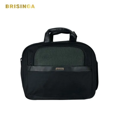 Hot Sale Skillful Business Logo on Cards and Bags Computer Briefcase Unisex Business Bag Black Waterproof Nylon Soft