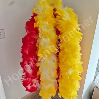 150 Thick Soft 2-Tone Color Half Marabou Feather Boa for Party Dance Dress Garment Clothing Accessories Decor Turkey Boas
