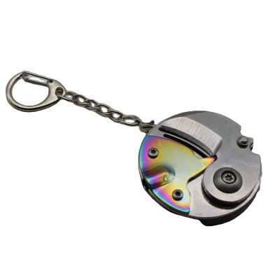 Tai Chi Pattern Folding Pocket Knife Keychain With Bottle Opener Mini Portable Outdoor Cutting Tool