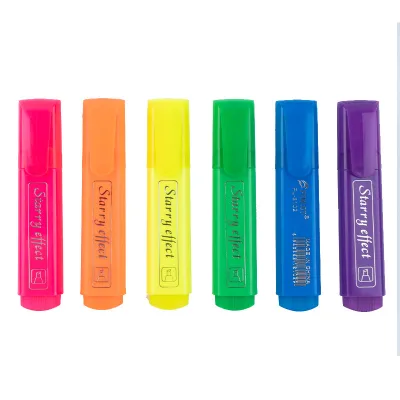 Quickly Dry Non-toxic rainbow Colored Pastel Colors Chisel Tip Student Marker Highlighter