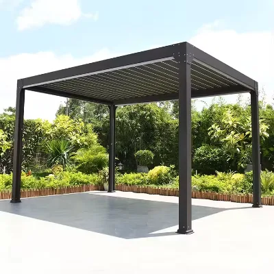 Integrated Light Aluminum Pergola Rust Free Aluminum Gazebo Freestanding Outdoor Pavilion for Villa Courtyard Decoration