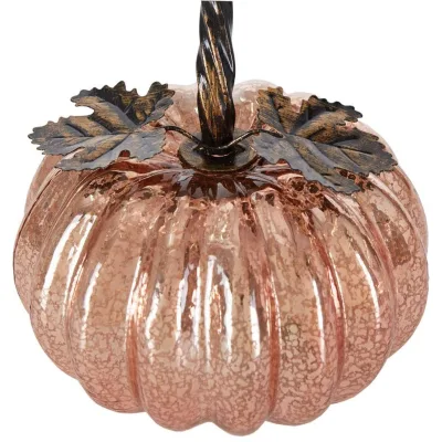 Mercury Glass Pumpkin Lights Fall Decor,Battery Operated LED Timer Decorative Pumpkins Eco-friendly