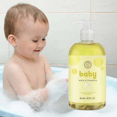 Private Label Bathing Care for Baby Sulfate Free Hypoallergenic Baby's 2 In1 Shower Gel Tear Free Baby Shampoo and Body Wash