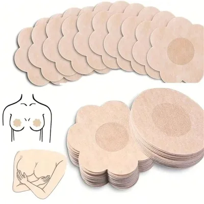 Different Shapes and Colors Non-woven Fabric Disposable Waterproof Breast Pad , Self-adhesive Invisible Nipple Cover