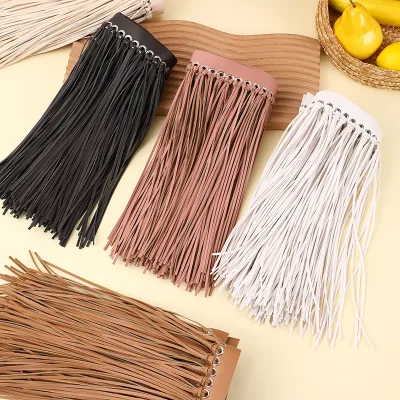 Leather Fringe PU Leather Tassel Hanging Beard for Garment Dress Accessories