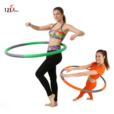 123Sports New Arrivals New Color Green and Gray Fitness Hula Ring with 8 Parts Fitness & Body Building for Adults and Kids