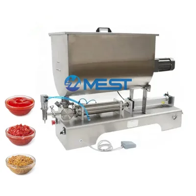 Automatic Horizontal U Type Sauce Granule Filling Machine Beef Sauce Salad With Stirring Quantitative Packing Machine