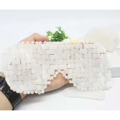 Other Beauty Custom Cool White Jade Eye Mask for Sleeping Natural Antifaz De Jade Eye Mask Crystals Healing Stones Face Mask