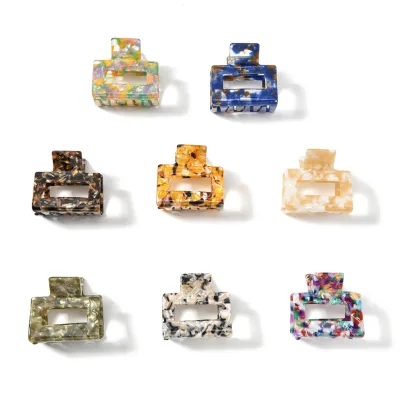 BIZE New Style 5cm Fashion Square Floral Hollow Design Acetate Hair Claw Shark Claw Hair Claw