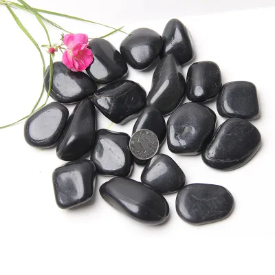 Wholesale Natural Black Cobblestone Polished Garden Rain Flower Stone for Decorative Landscaping