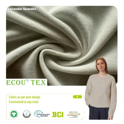 GOTS Certified Organic Cotton Spandex 22 Tubular Stretch Rib Fabric 95 Cotton 5 Spandex Anti Shrink Collar Cuff Wholesale