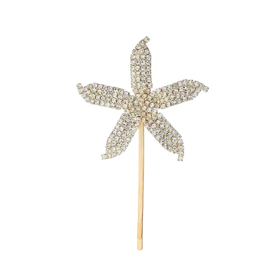 Wedding Hair Clips Starfish Hairpin with Rhinestone Wedding Hair Clips for Women Gold