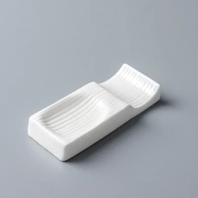 Hot Sale Custom Logo Plain White Porcelain Chop Stick and Spoon Stand Chopstick Rest Ceramic Chopstick Holder