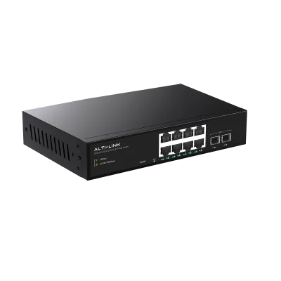 Layer2 Ethernet Switch with 8x2.5GE and 2x10G SFP+ Uplink Managed Switch SNMP QoS VLAN and 10G LAN Desktop Rack Mountable 6KV