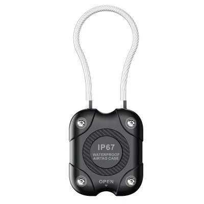 Unique Keychain Holder Lock Case With Wire Cable for Apple AirTag Ultra Durable Anti-Lost Protective Case Keyring for Luggage