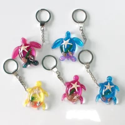 Manufacturer Wholesale Turtle Pendant Key Chain Creative Resin Car Keychain Cute Gifts Hot Sales Sea Animal Specimens in Resin