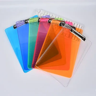 A4 A5 Basics Hardboard Transparent Plastic Office Clipboard with Digital Printing Multifunction Storage for Paper Nurse Profiles