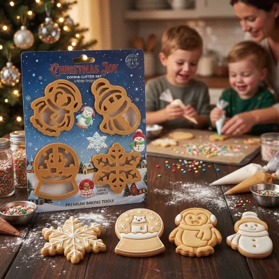 Plastic Injection Molded Christmas Cookie Cutters Mold,Winter Baking Stamp,Embossed Plunger Cutter for Fondant
