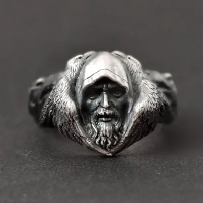 Classical Norse Fashion Vintage Mens Viking Fenrir Wolf Amulet Men Ring Silver Wolf Ring