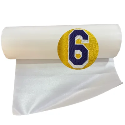 SubliQijun White Glossy Sublimation Transfer Film Fabric for Clothing Bags Jerseys Digital Badges and Patch Materials