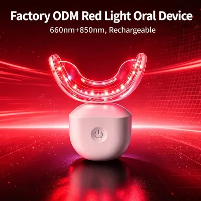 OEM ODM Customizable Oral Red Light Therapy Device 32 LED 660nm+850nm NIR Light for Gingival Care, Private Label Gum Treatment