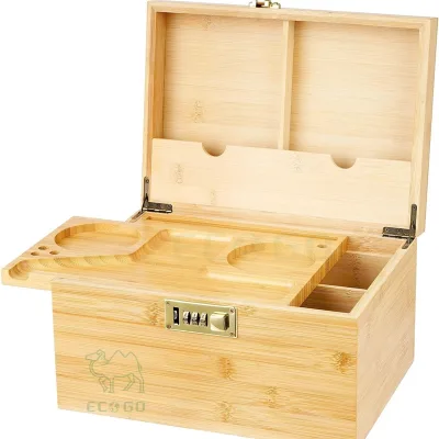 Natural Bamboo Jewelry Box with Multiple Compartments Jewelry Organizer with Lid for Rings Earrings Necklaces Bracelets