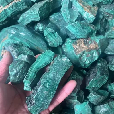 Factory Direct Sales rare Rough Gemstone Natural Precious Mineral Specimens Unheated Green Malachite Raw Stones for Decor