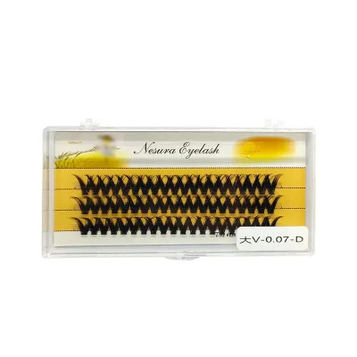 8 - 20 mm v Shape Press on Strip Lashes Heat Bonded Diy Cluster Eyelashes d Curl Fan Lashes
