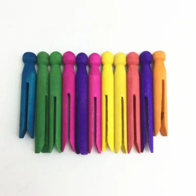 Factory Direct Fashionable DIY Wooden Clothes Pegs Flexible Bag Clips for DIY Design