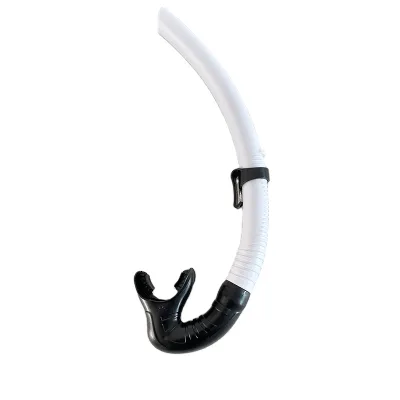 White Color Rigid Freediving Snorkel Diving Snorkel