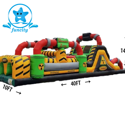 Blow Kids Outdoor Obstacle Course Playground Inflatable Jumping Castle PVC Material 30 Capacity Age 2 Years 2 Years Warranty