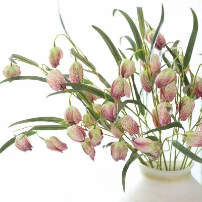 Artificial Fritillaria Flower Silk Flower European Flower Arrangement for Home Holiday Party Christmas Wedding Evergreen Decor