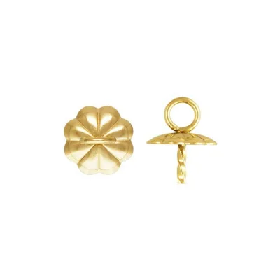 GP 14K Gold Filled 4mm Flower Cup Twist Peg Drop for Permanent Charms Necklace Jewelry Making Wholesale