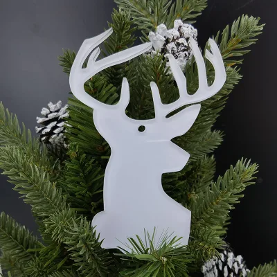 SCCFMM Sublimation Christmas Tree Ornament Wooden Hanging Pendants Xmas Acrylic Hang Tags&Pendants Heat Transfer Print Image