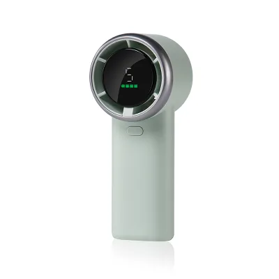 N603 Green Portable USB Charging Mini Fan High Speed Turbo Handheld Digital Display Air Cooling for Summer Five 5V Electric