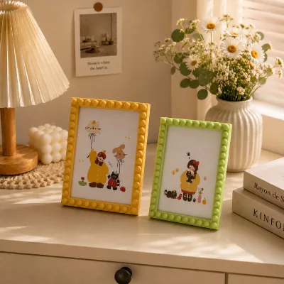 Picture Frame Beaded Photo Frame Boho Vintage Photo Display, Wall Hanging Desk Standing Decor, Anniversary Birthday Gifts