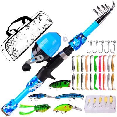 Novice Sea Fishing Rod Set Carbon Fiber Fast Action Trolling and Fly Fishing Rods for Trout and Bass Color Foam Material