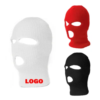 Deliwear Winter Windproof Thermal Three Holes Full Face Cover Ski Mask for Outdoor Sports